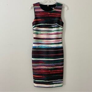 Tommy Hilfiger Black Red Striped Dress Classy Career Office Size 2